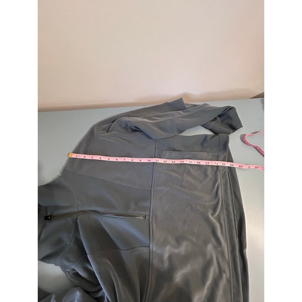Athleta blue quarter zip sweatshirt womens M pockets super soft *small stain* - Picture 10 of 10